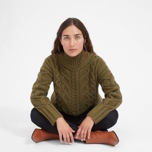 Everlane Wool Cashmere Cable Turtleneck Sweater